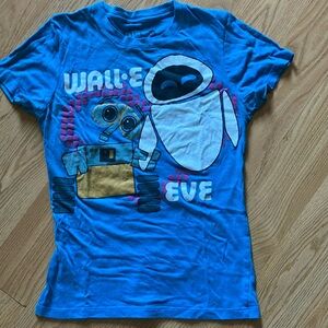 Disney Blue and White Short Sleeve Tee Vibrant Graphic